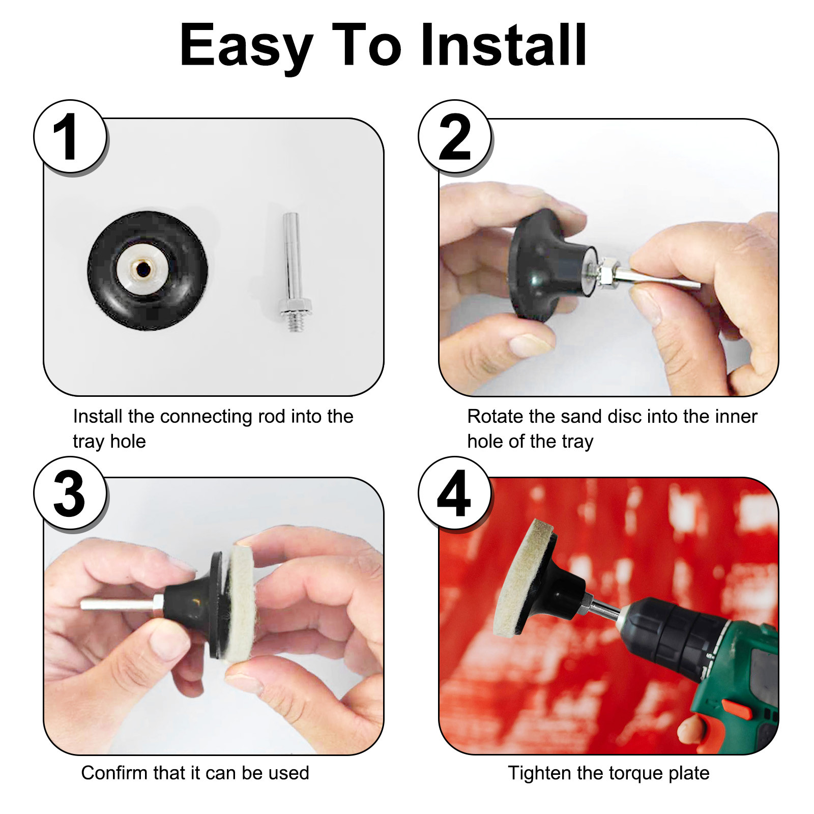 3 Pack 1" 2" 3" Disc Pad Holder Quick Change Disc 1/4" Shank Mandrel Black