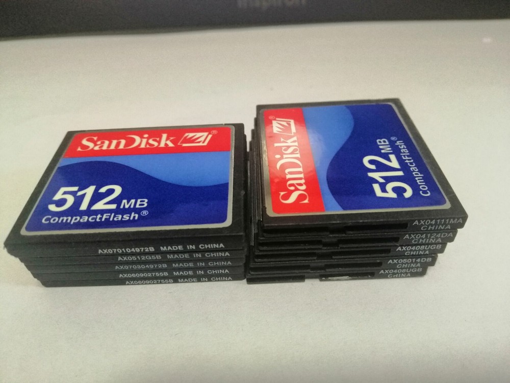 10PCS 512MB SanDisk CompactFlash CF Memory Card 512MB SDCFJ/SDCFB