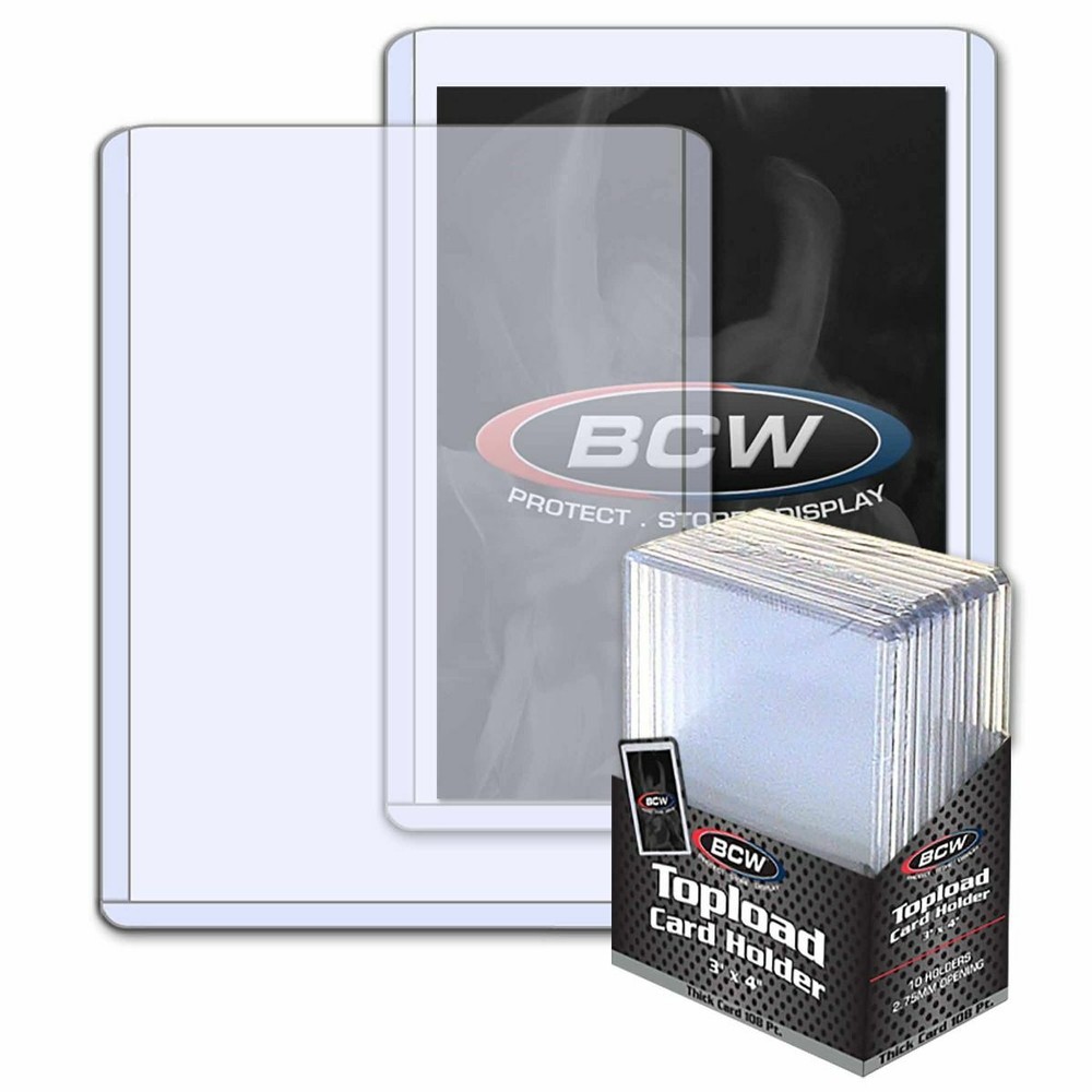 (10 Pack) BCW Thick 108pt Toploader Card Holders Great For Relics 2.75 mm