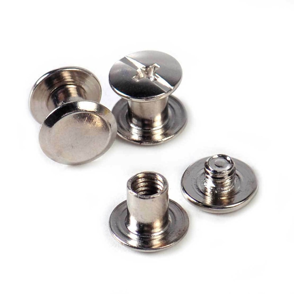 100x Solid Binding Screw Stud Button Nail Rivets Leather Belt Bag Wallet Craft