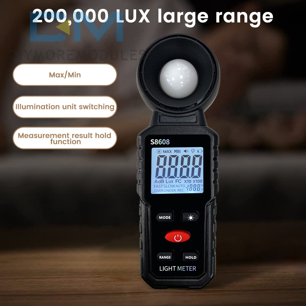 Handheld Digital Light Lux Meter Illuminometer Luminometer Photometer 200000Lux