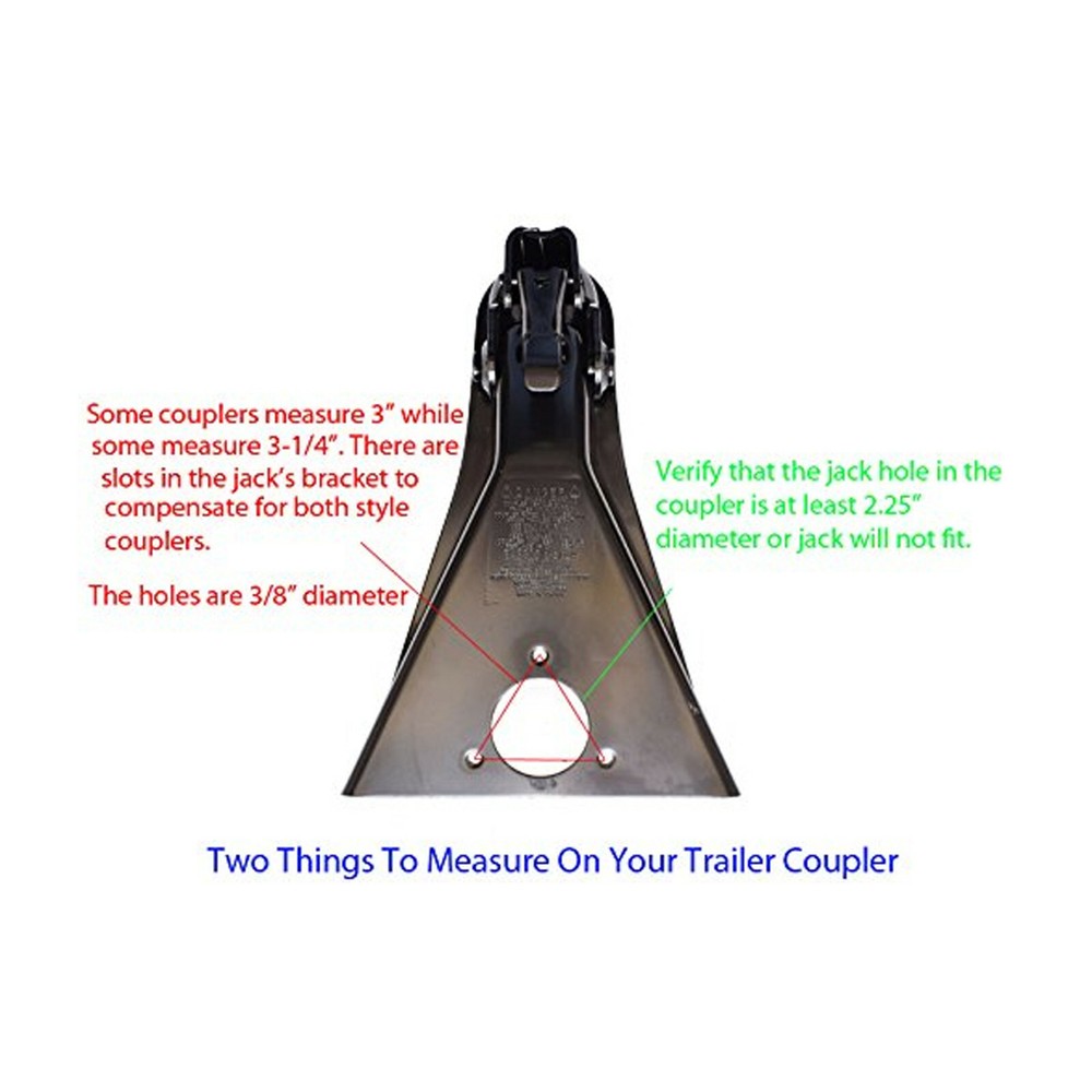 RAM A-Frame Trailer Jack with Foot and Mounting Hardware