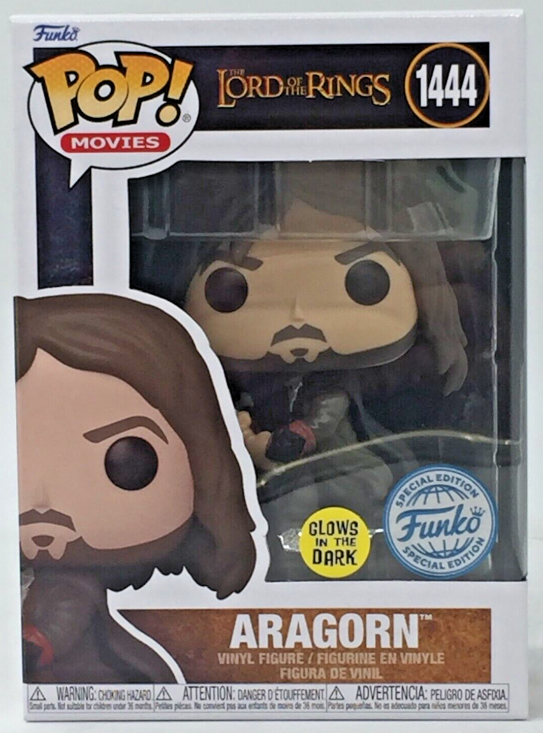 Funko Pop! The Lord of the Rings Aragorn #1444 Glow Funko SE W/ Pop Protector