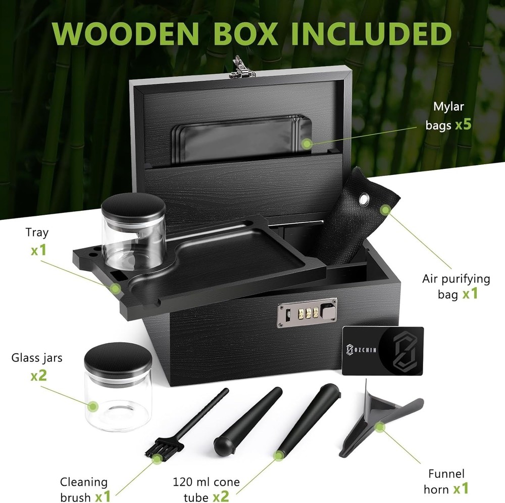 Elegant Lockable Bamboo Storage Box with Customizable Tray