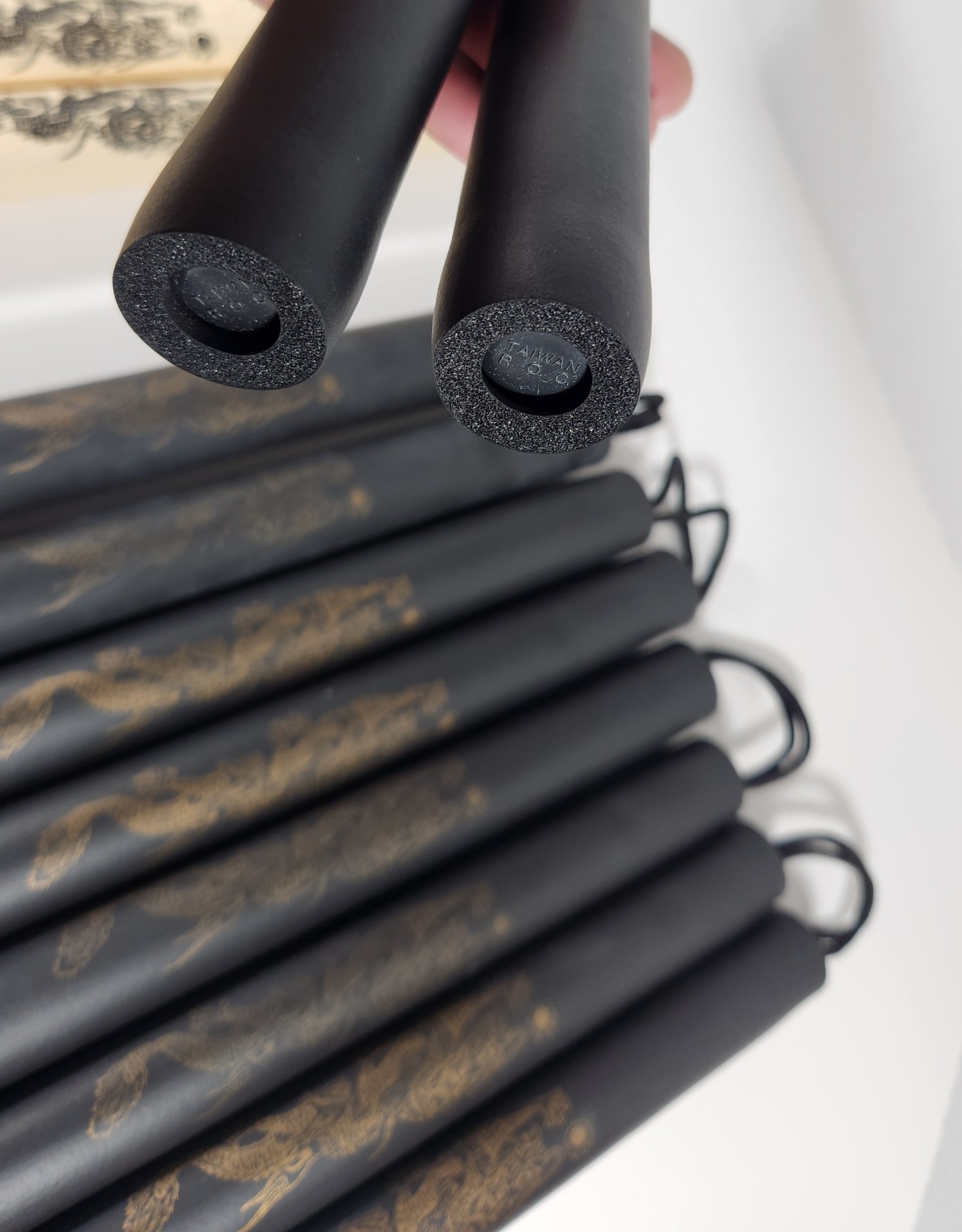 LOT OF 9 FOAM NUNCHUCKS WHITE AND BLACK DRAGONS 12” TAIWAN R.O.C.