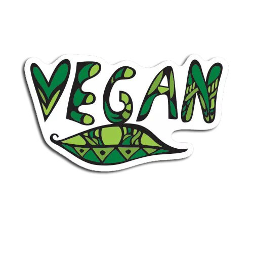 Green Leaf Vegan Sticker Decal