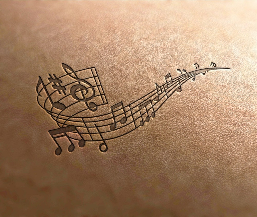 Leather Stamp Music notes - Delrin Material