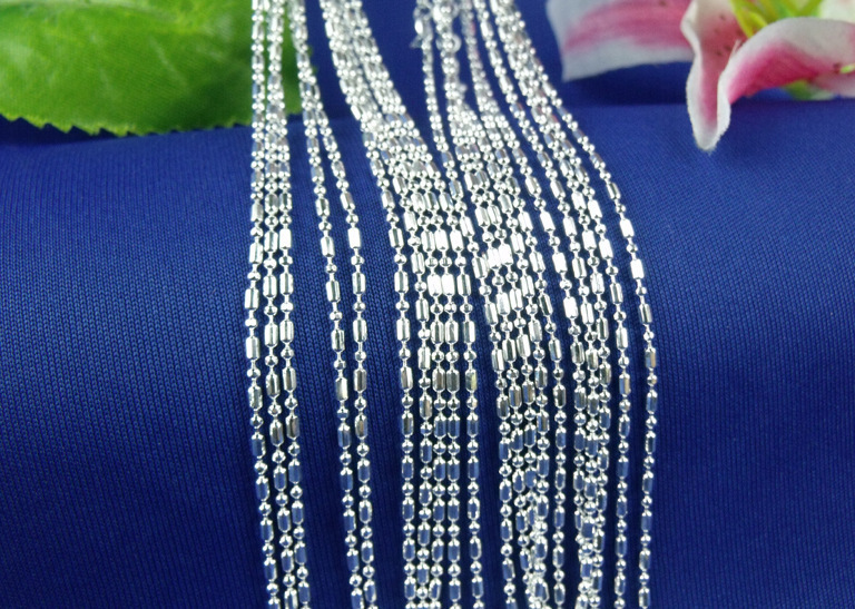 Wholesale 10pcs 925 Sterling Silver Plated 1.5mm Bamboo Chain Necklace 16"-30"