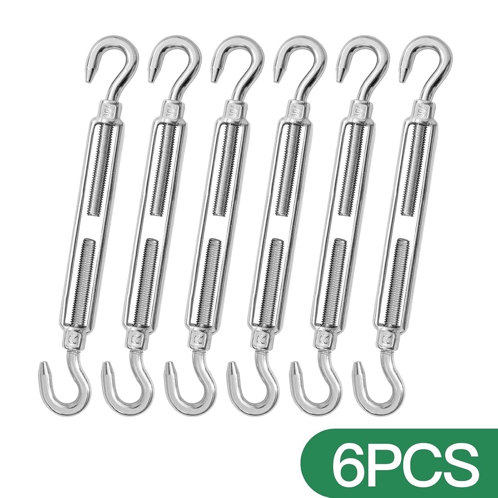 6PCS Adjustable Hook & Hook Turnbuckles - 551lbs Load Capacity for Versatile Use