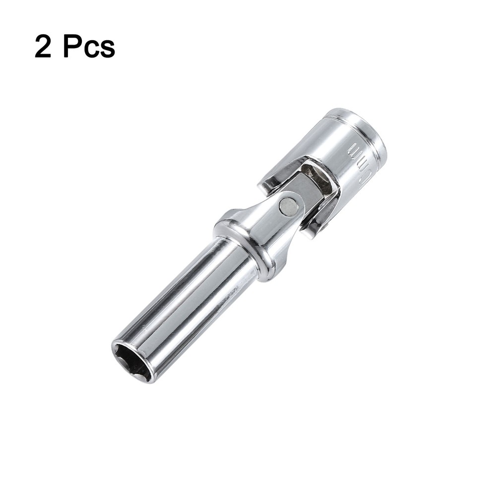 2pcs 3/8" Drive Universal Joint Socket 10mm 6-Point Rotation Swivel Flex Socket