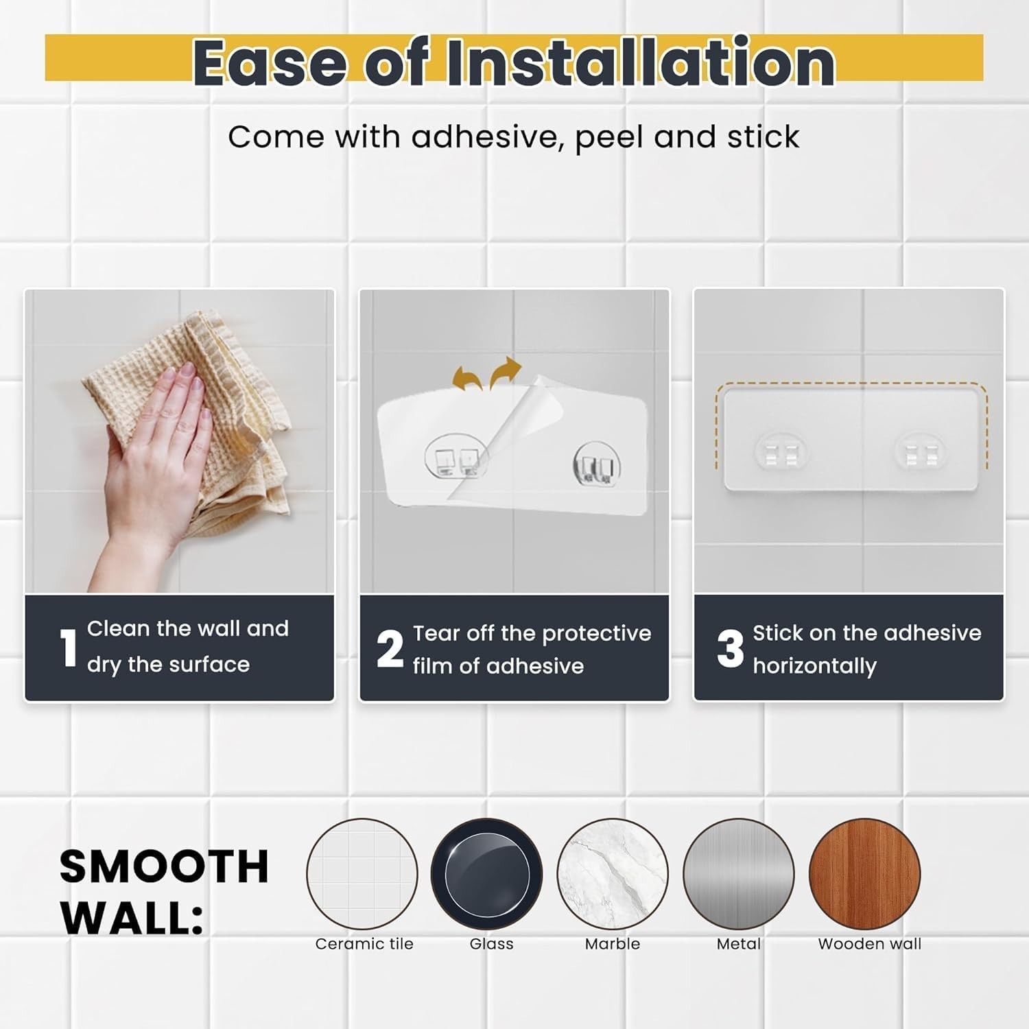 Chic 3-Pack Rustproof Shower Caddy & Soap Holder - Easy No-Drill Installation