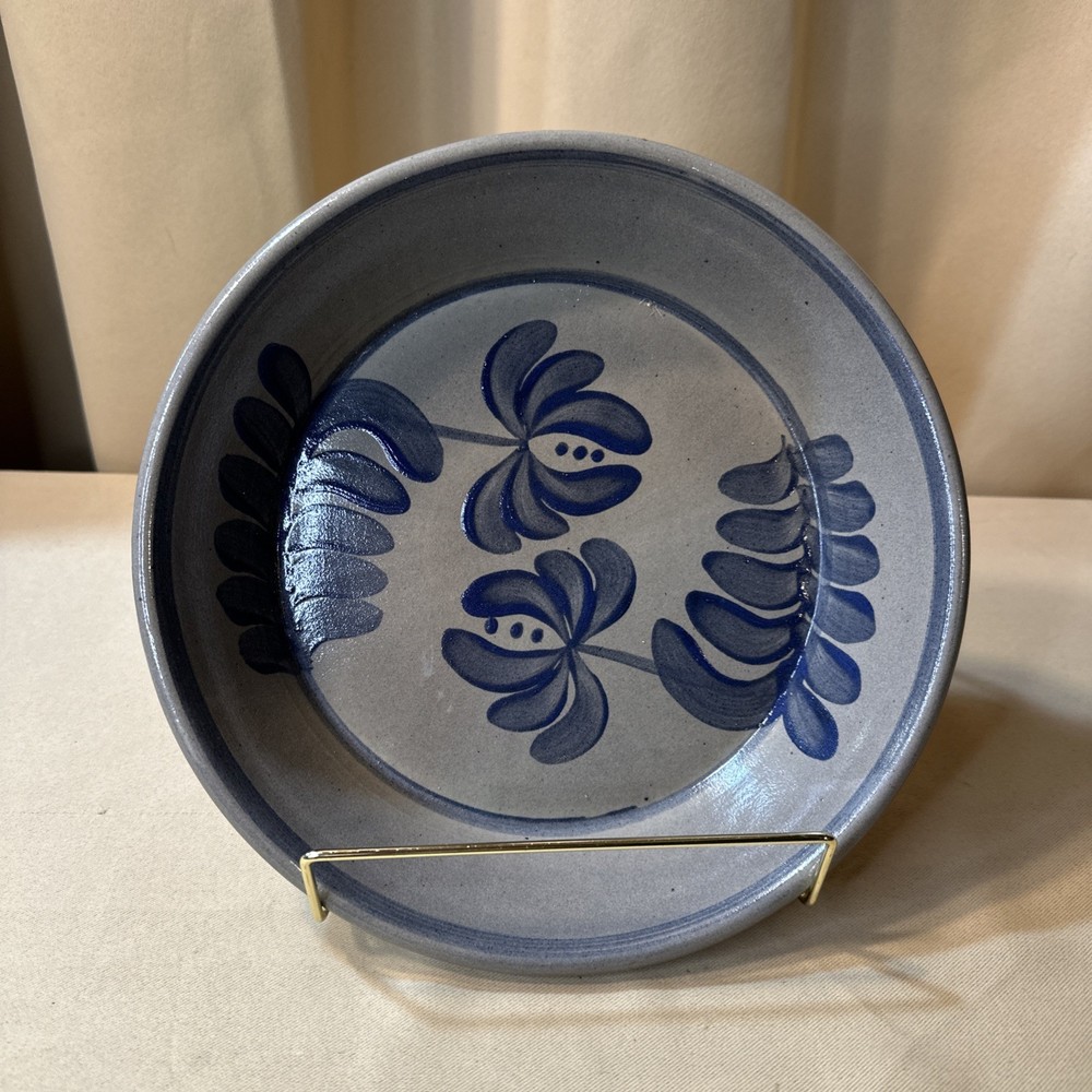 Beaumont Brothers Pottery BBP Salt Glazed Pie Plate Iris Pattern 9.5” *Read* EUC
