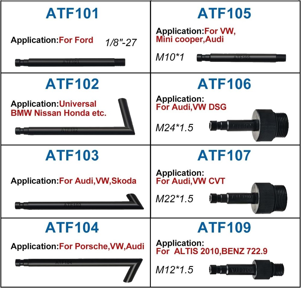 Easy Fill Transmission Fluid Pump with 8 Adapters