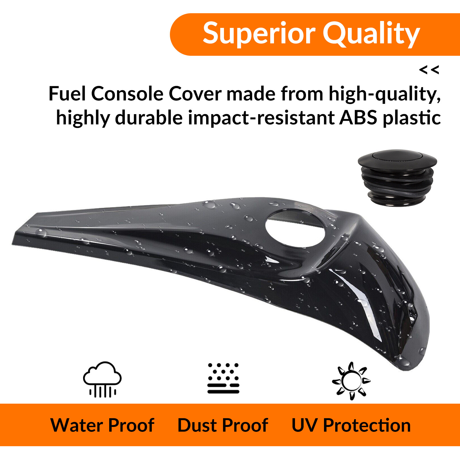 For Harley Street Glide 08-23 Glossy Black Dash Fuel Console Gas Tank Cap Cover