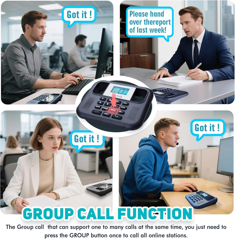 Wireless Intercoms for Home & Office, Two-Way Real-Time Full-Duplex Voice System