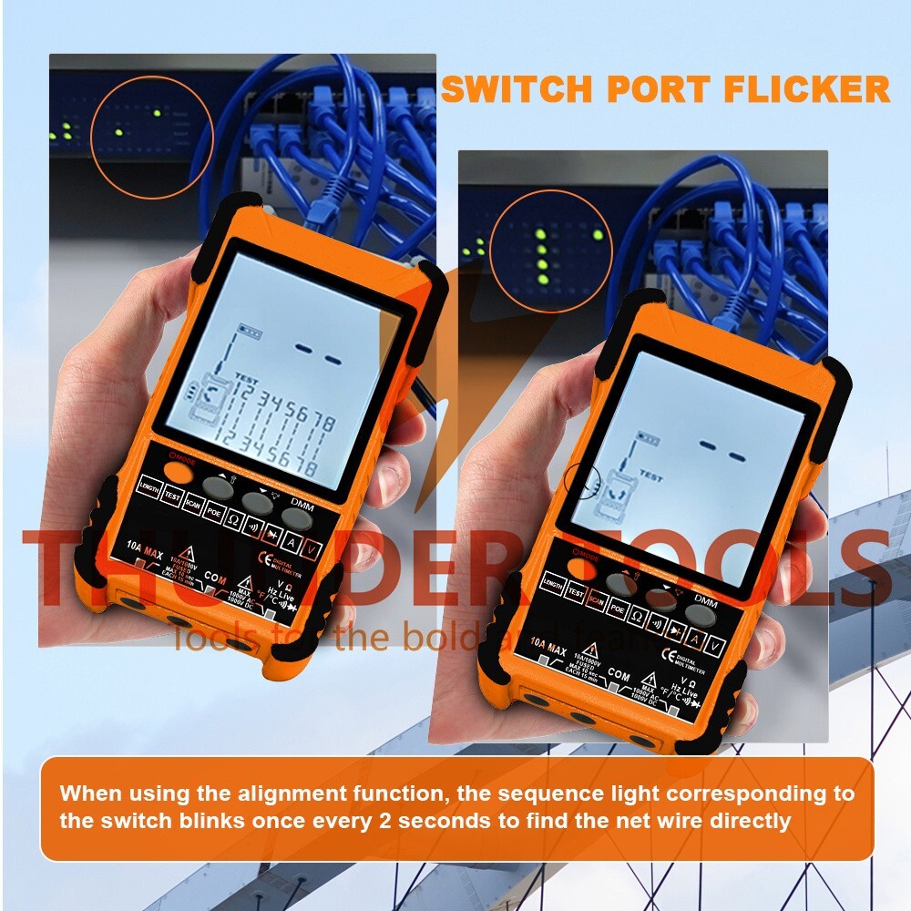 Thunder Tools 500M Handheld Portable Cable Tester with LCD Display Analogs