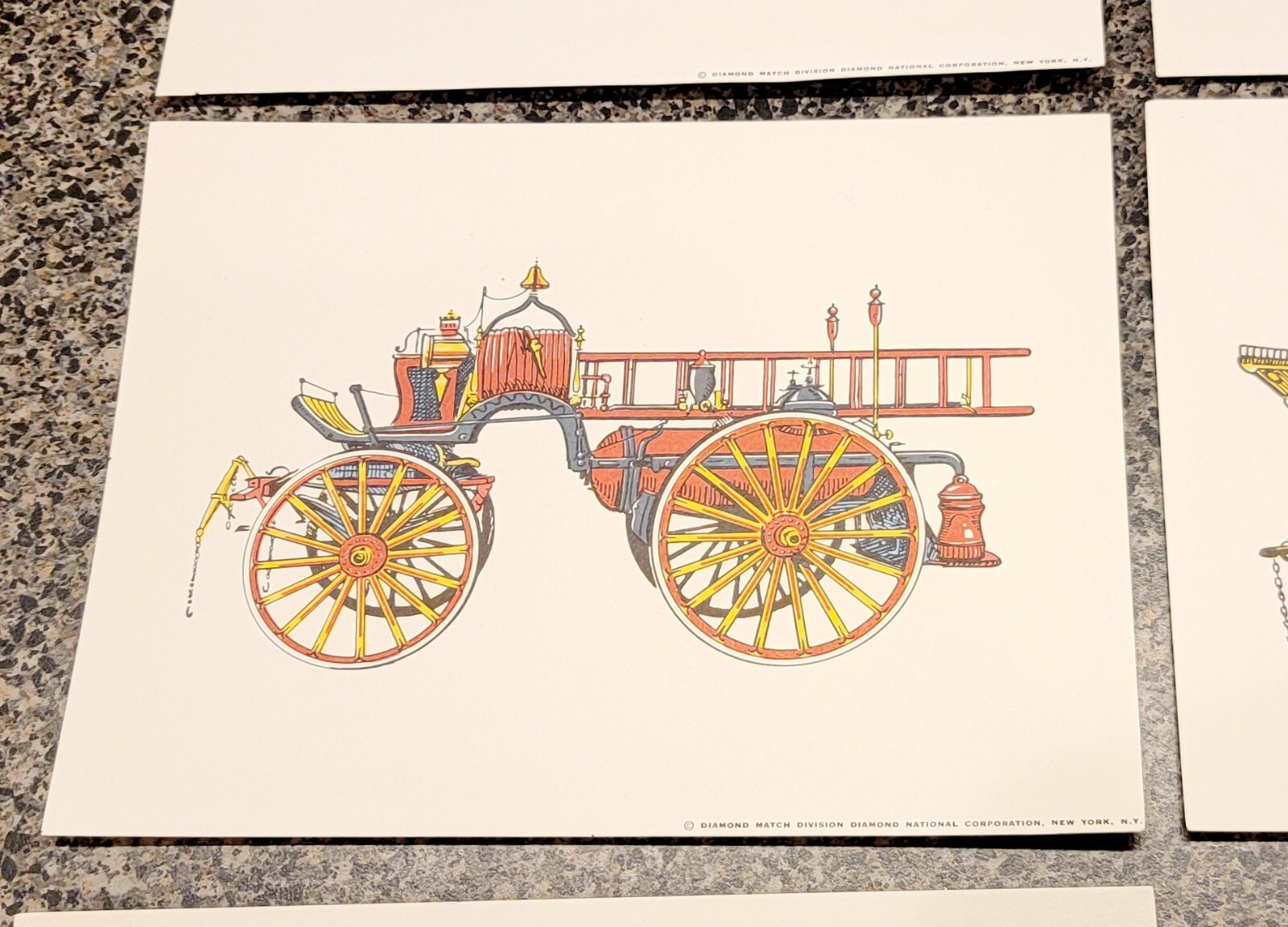 Vintage DIAMOND MATCH DIVISION Assorted ENGINE Prints Lot of (5) 8"x 6" NEW YORK