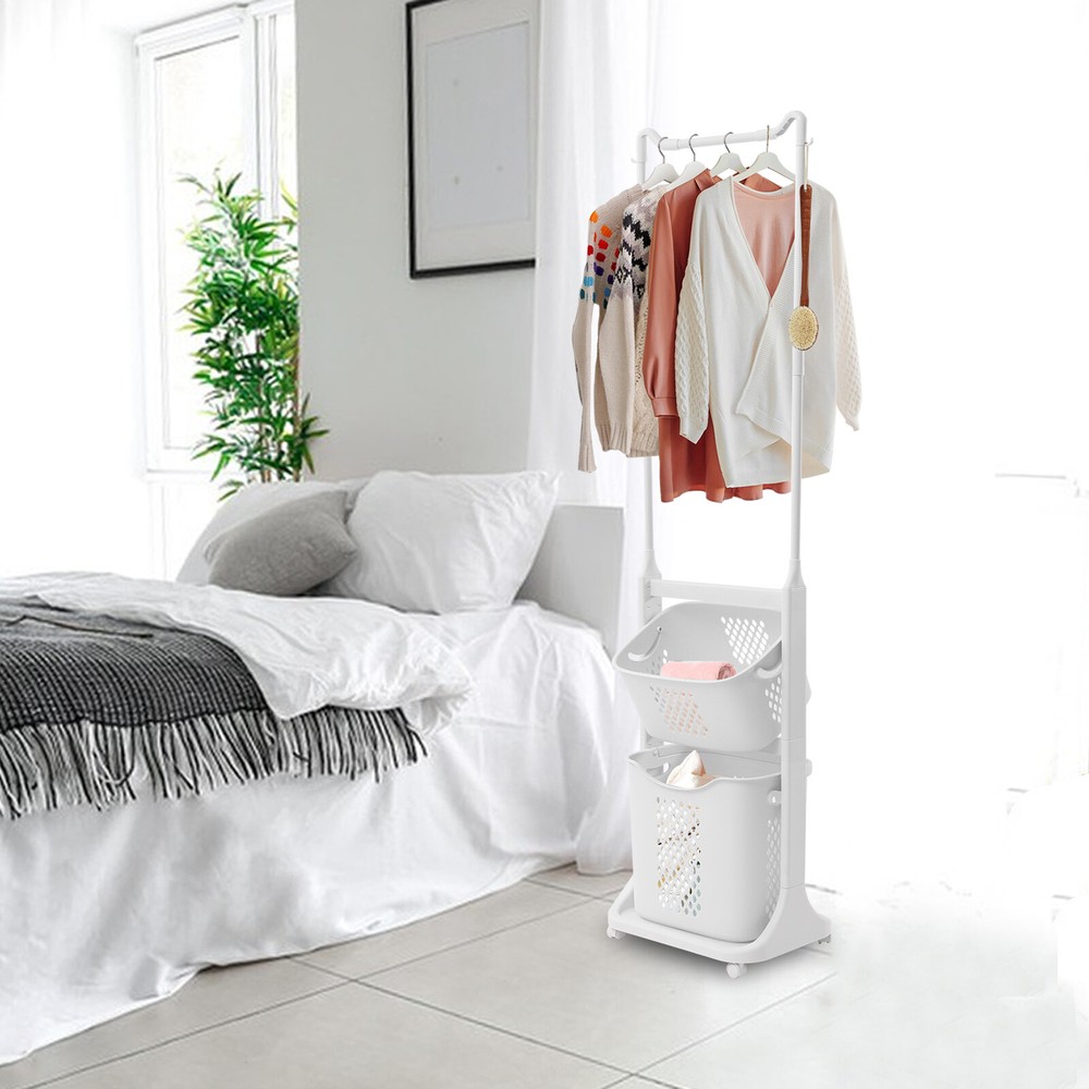 Laundry Basket Bathroom Multi-layer Clothes Storage Household Storage Shelf