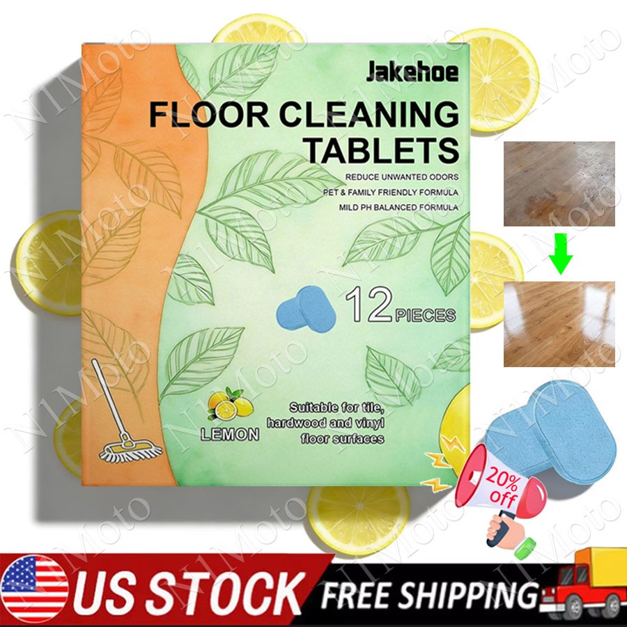 12pcs Floor Cleaning Solution Tablet Deep Cleans For Multiple Hard Floors ~HOT