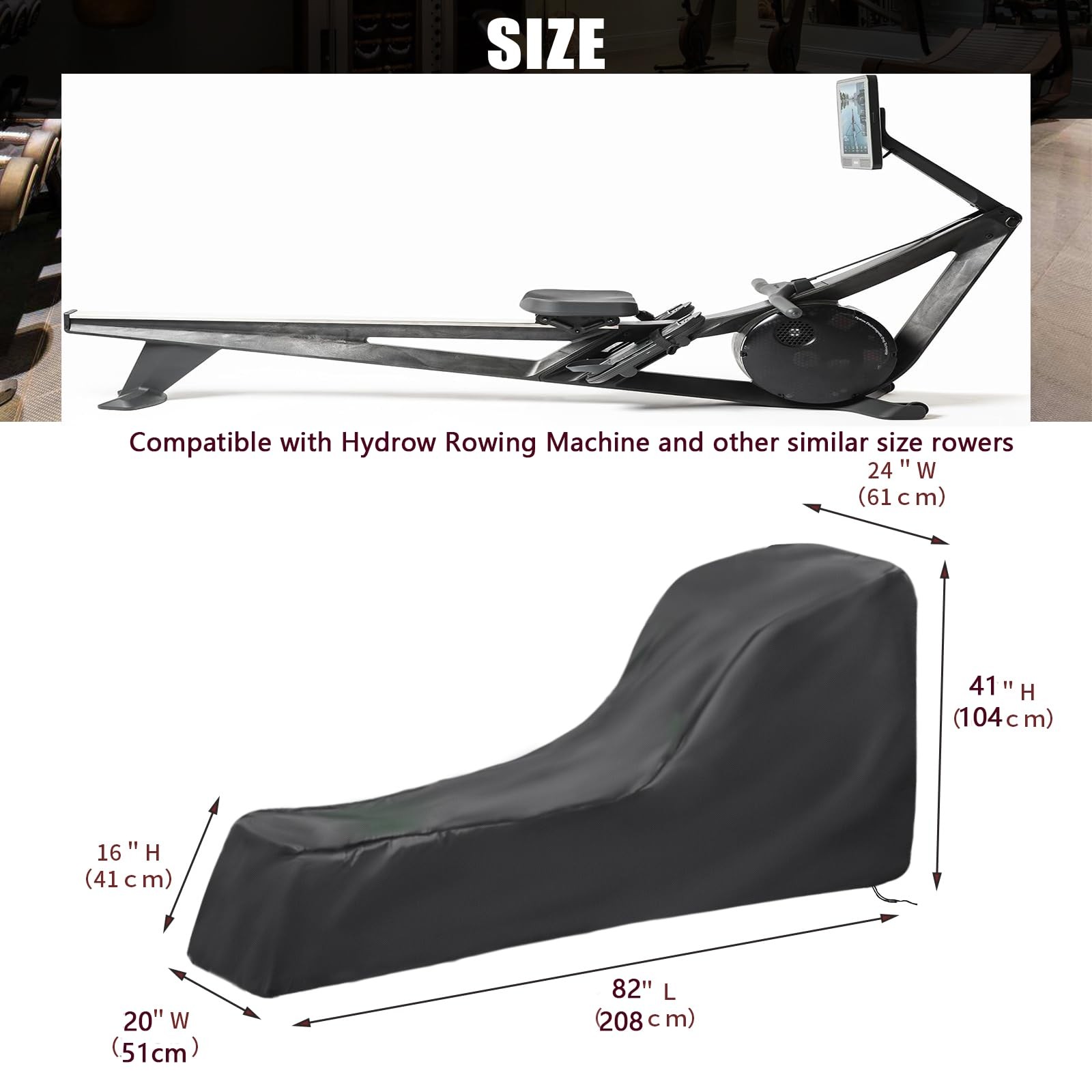 Rowing Machine Cover for Hydrow Rowing Machine Waterproof Rower Cover Dustpro...