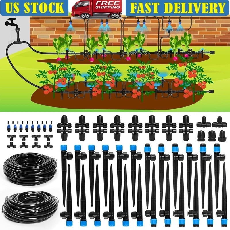 230FT Drip Irrigation Kit Automatic Watering System Easy Install Water Efficient