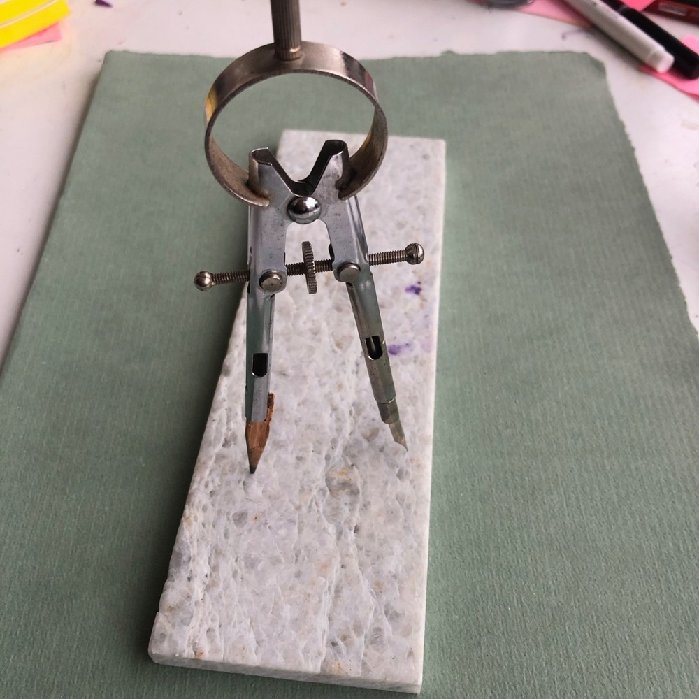 Vintage Drafting Compass w/ Interchangeable Ink Pen Nib & Point, Drafting Tool