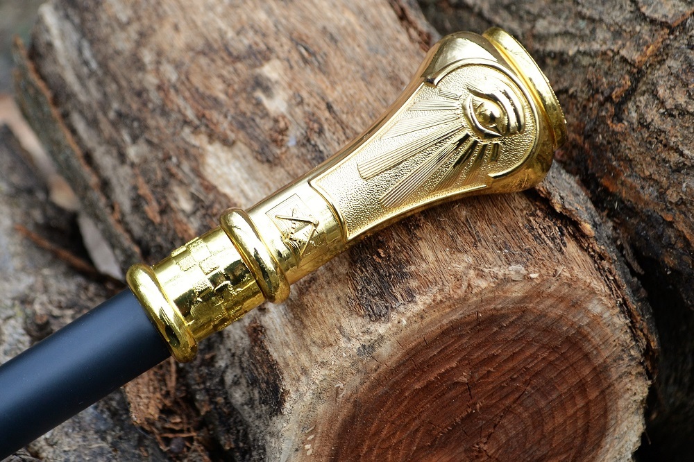 Masonic Segmented Walking Stick Cane - Freemasons - Mason - Square and Compasses