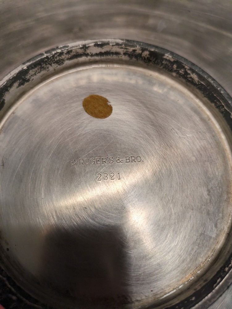 VTG 11“ Silverplate Round Serving Tray,Rogers & Bro #2321