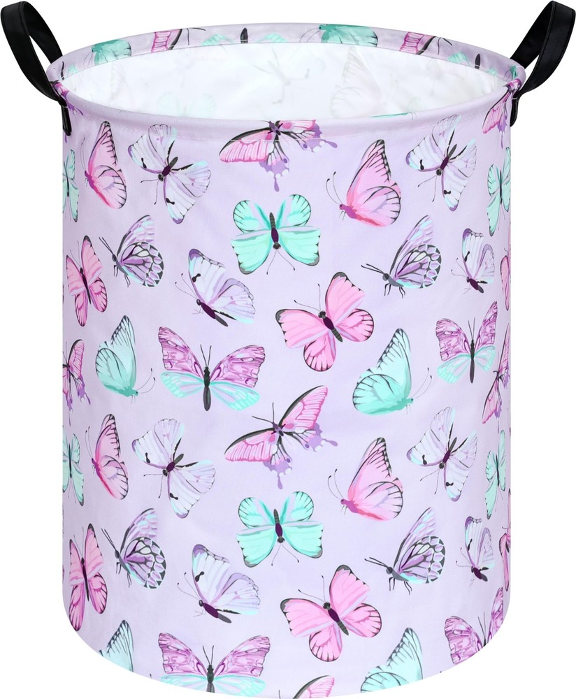 KUNRO Round Laundry Gift Basket Storage Hamper, Clothes Storage Organizer Bin...