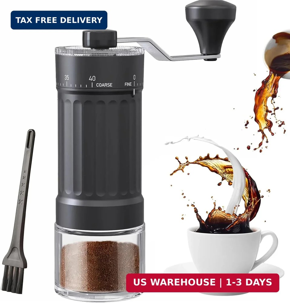 Portable Manual Coffee Grinder, 40 External Adjustable Settings, Conical Ceramic