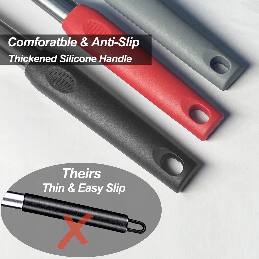 2 Pack Silicone Spatulas Solid Slotted Nonstick Turners Heat Resistant