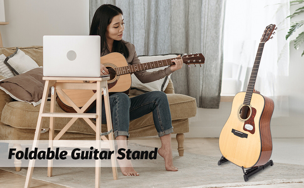 Foldable Universal Guitar Stand Floor A-Frame for Acoustic Electric Guitar Bass