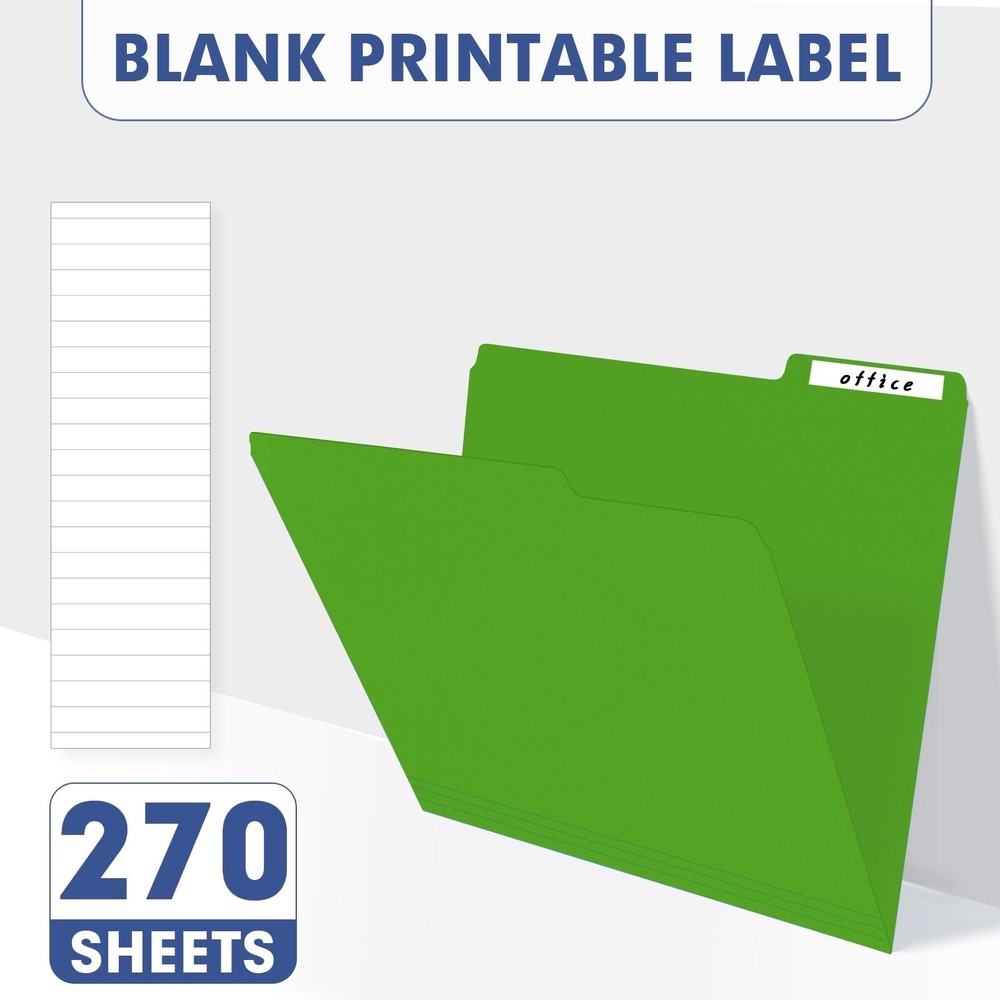 File Folder, PANDRI 270 Pack Colored File Folder, 1/3 Cut Tab, Letter Size, A...