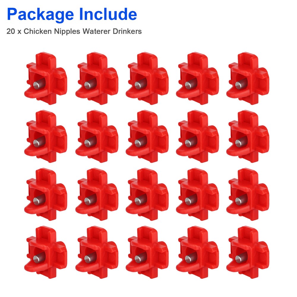20Pcs Poultry Nipples Water Drinking Device Chicken Hen Quail Automatic Drinker