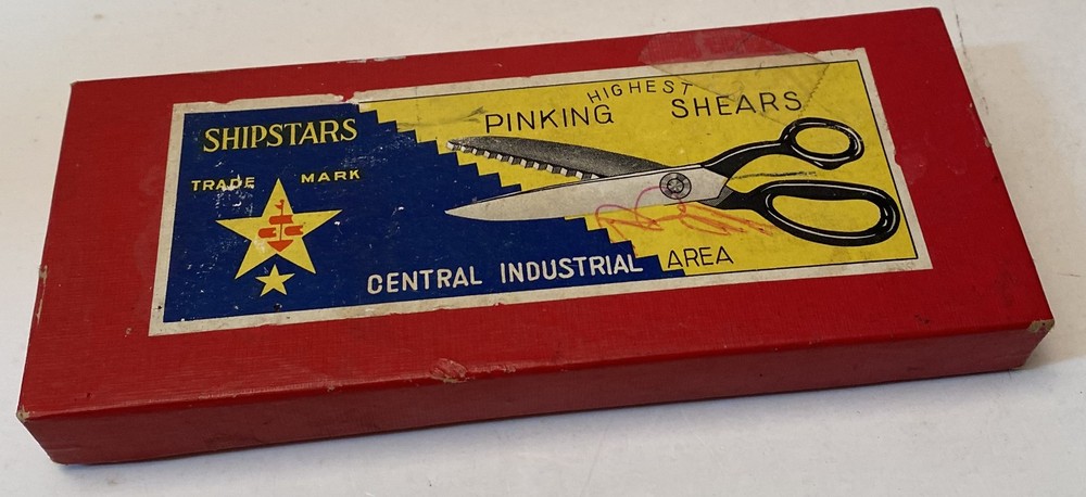 NOS - Vintage Shipstars 7" Long Pinking Shears