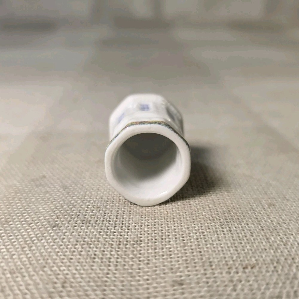 Porcelain Lighthouse Thimble Ceramic White Brick Red Roof