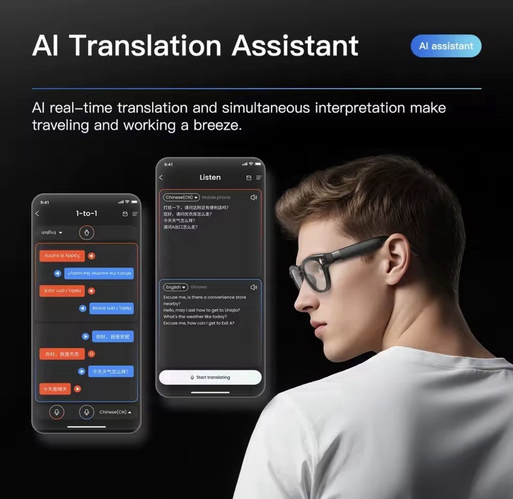 Smart Glasses 4K Camera Bluetooth AI Voice Assistant Android iOS
