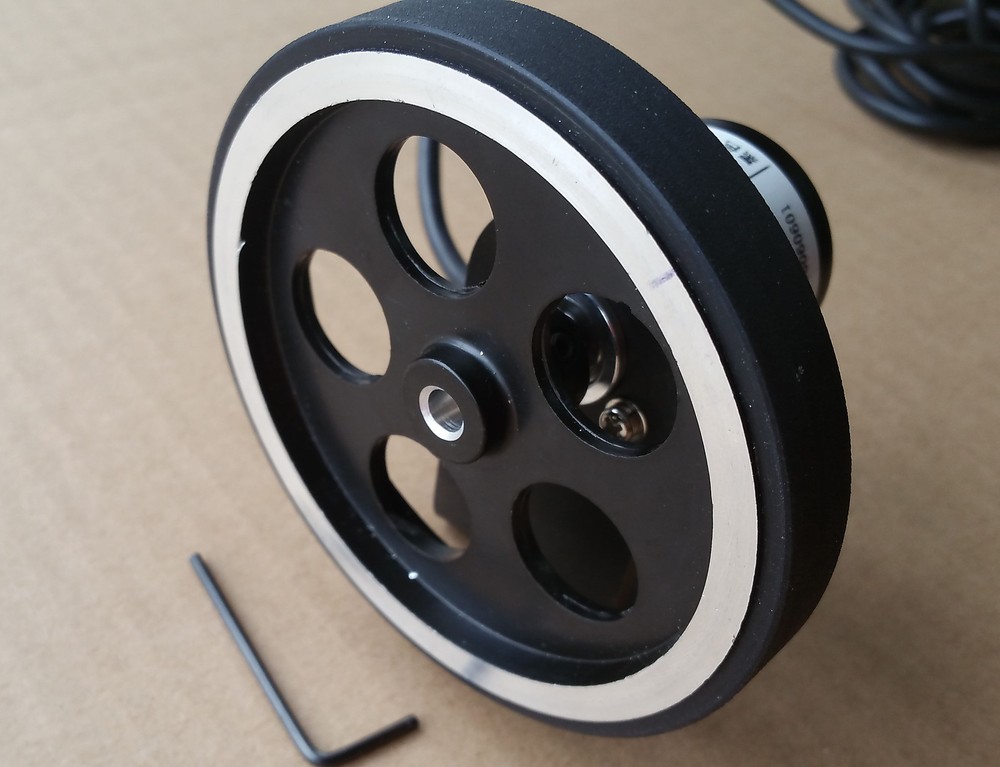 8 inch length wheel + encoder + support + counter grid length gauge meter