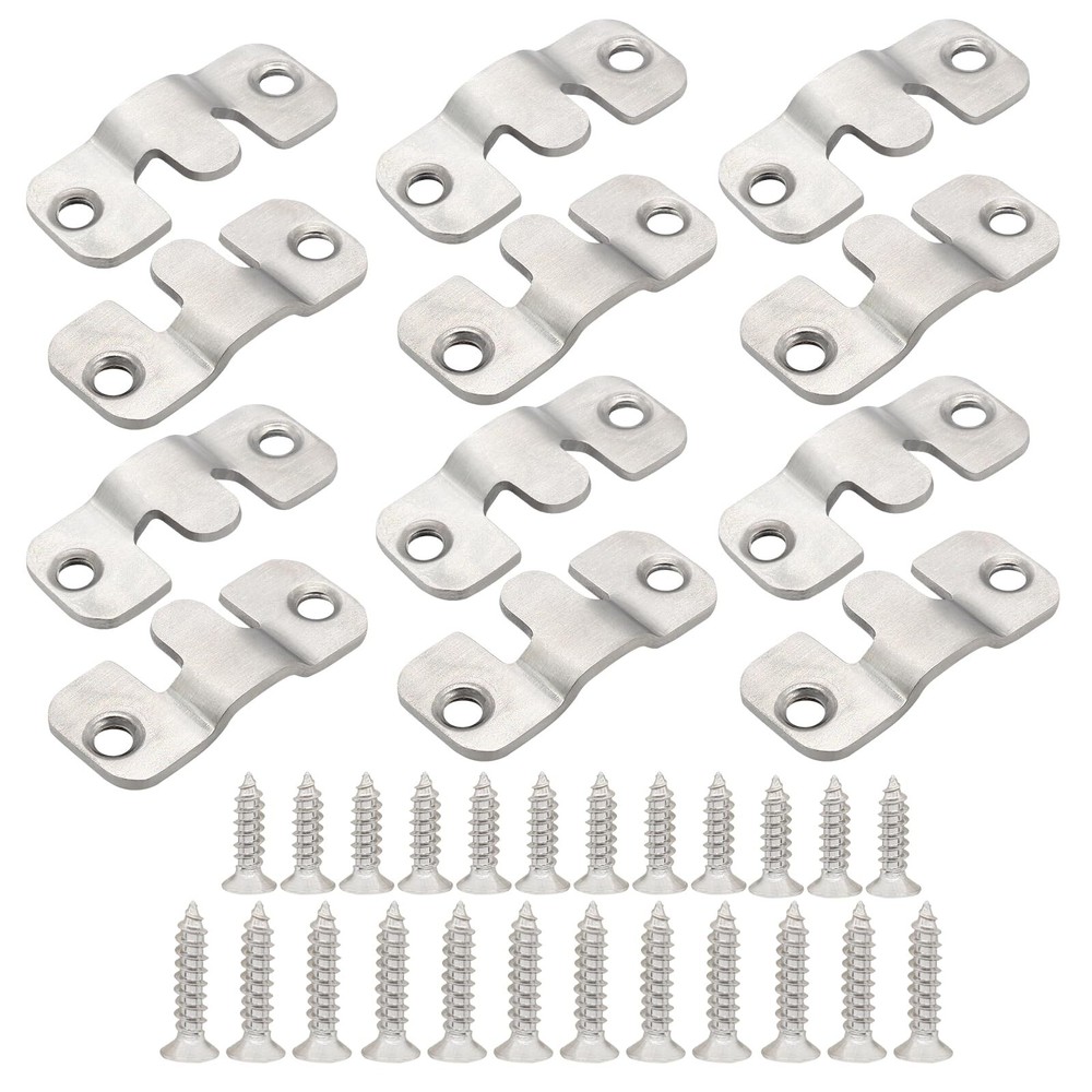 12 Pcs Flush Mount Bracket Interlocking Z Clips Picture Hangers for Display