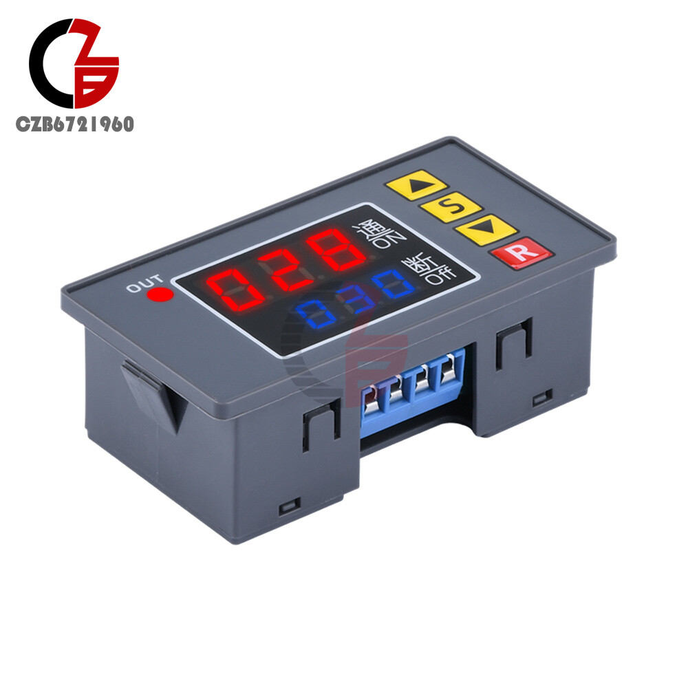 110-220V 12/24V Digital Time Delay Relay Cycle Timer Control Switch Programmable