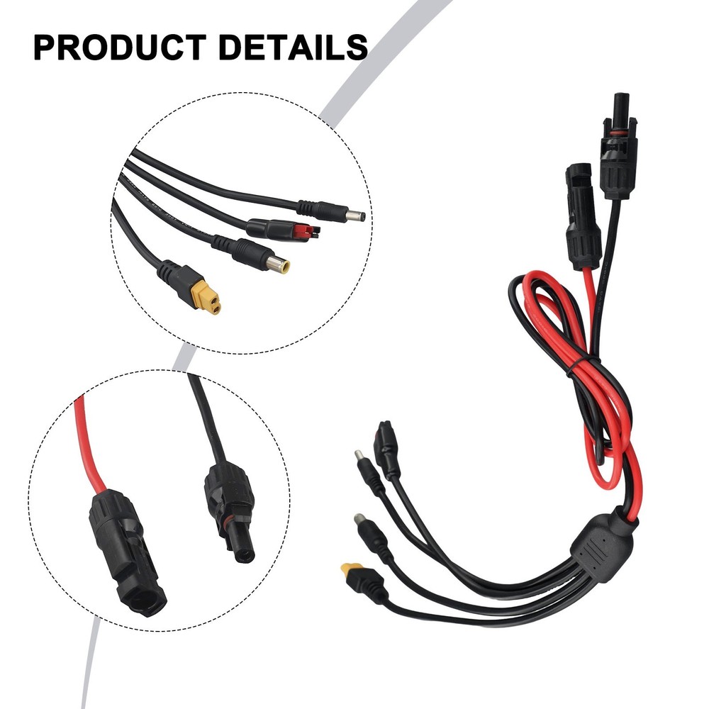 Multifunctional Solar Panel Extension Cable 4 Connectors in 1 Splitter