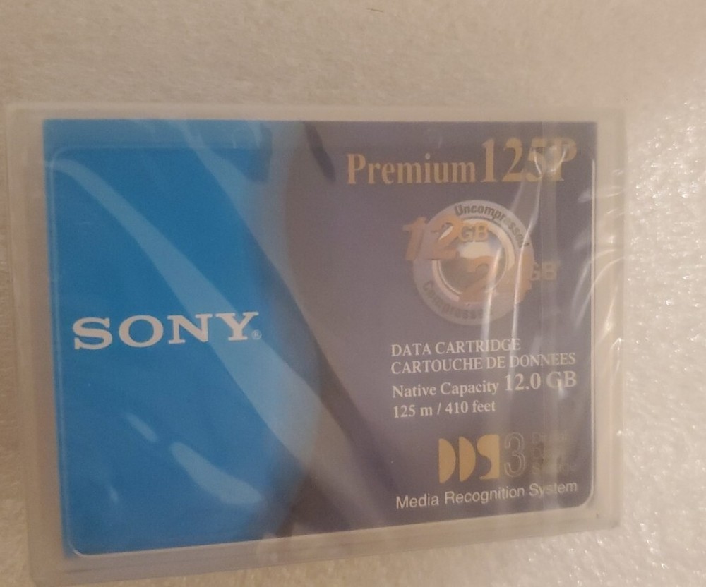 Sony 125P Premium Computer 12GB DDS3 Digital Memory Data Storage Cartridge.