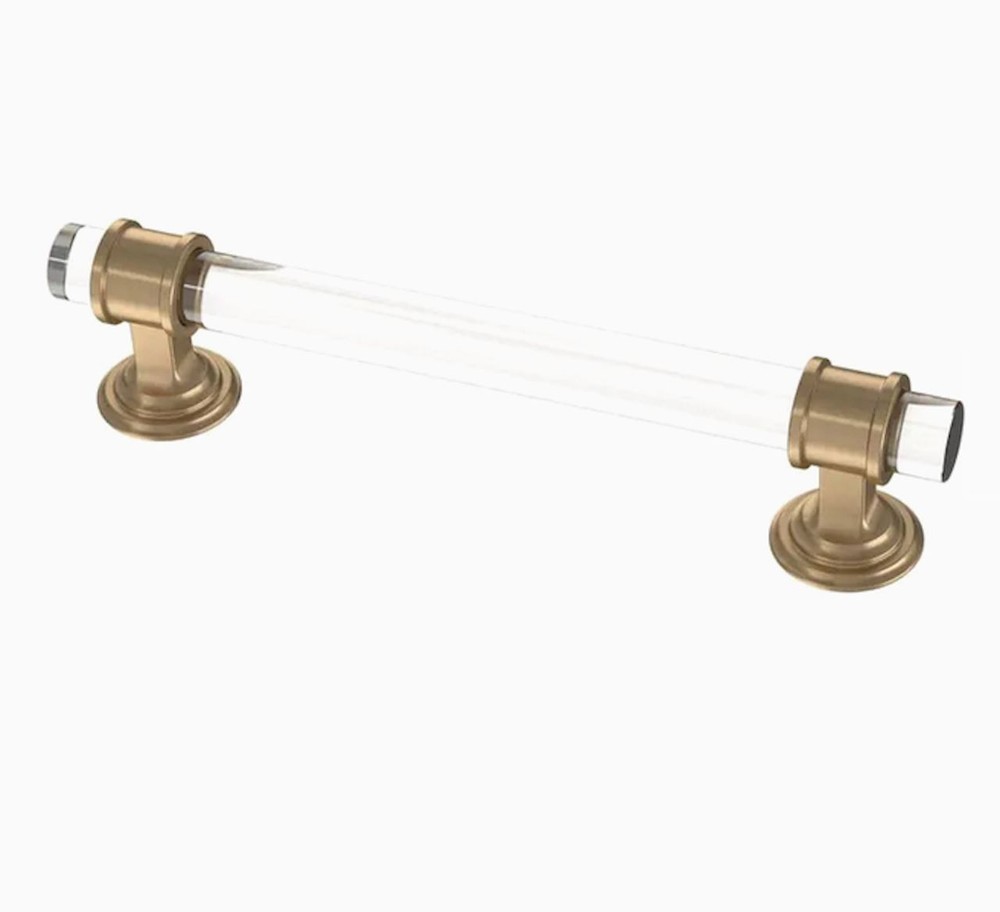 5 1/16" Clear Acrylic Bar Pull Champagne Bronze