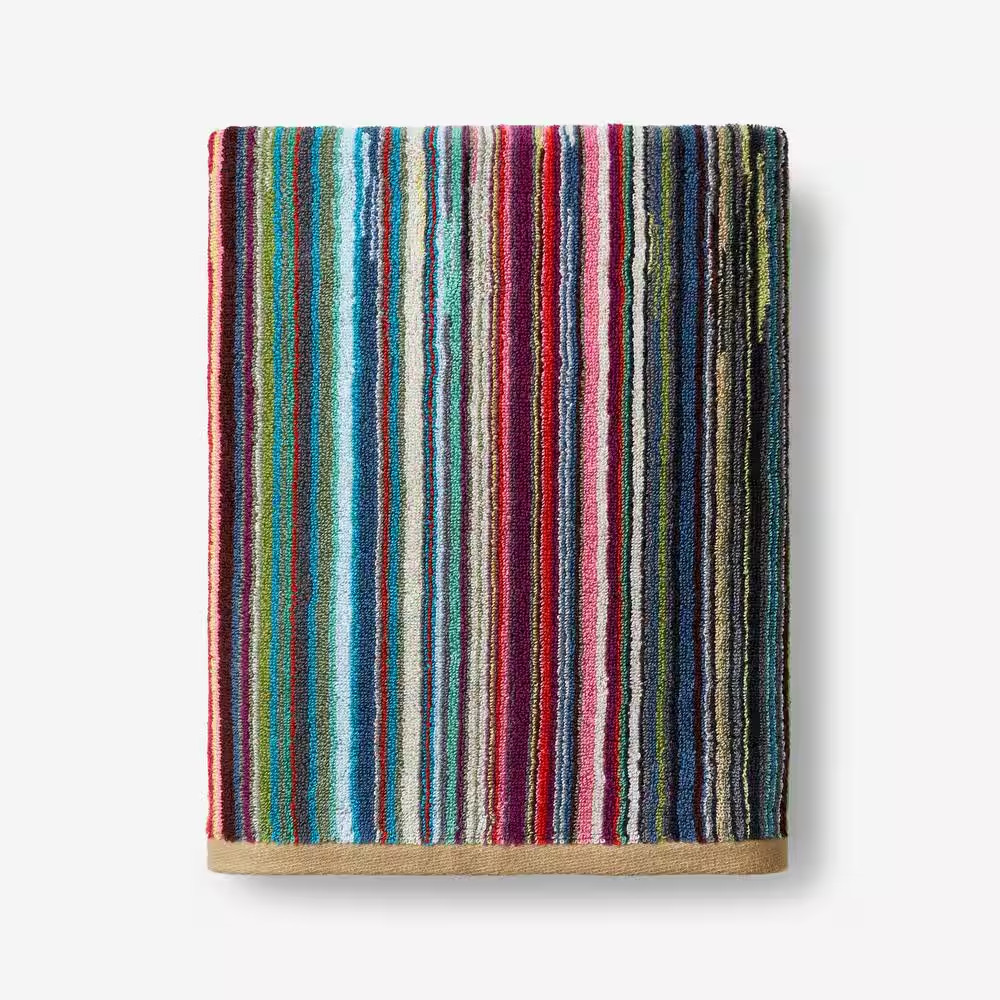 Rhythm Multicolored Striped Cotton Bath Towel