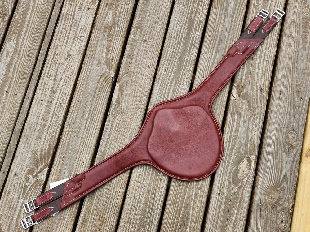 Devoucoux Medium Brown Padded Belly Guard Stud Jump Girth -Size Choice: 50", 52"