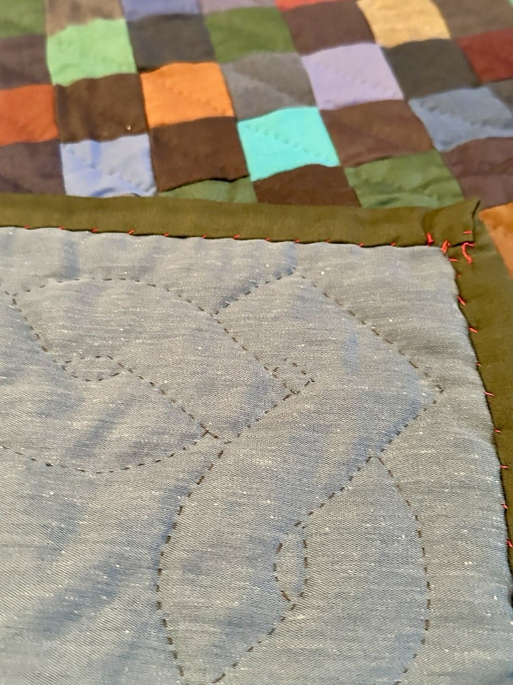 Indiana Amish Handmade Patchwork Lap Quilt Plum