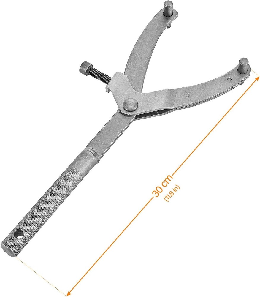 Compact 11.8in Adjustable Spanner Tool for Easy Scooter Repairs - Silver Finish