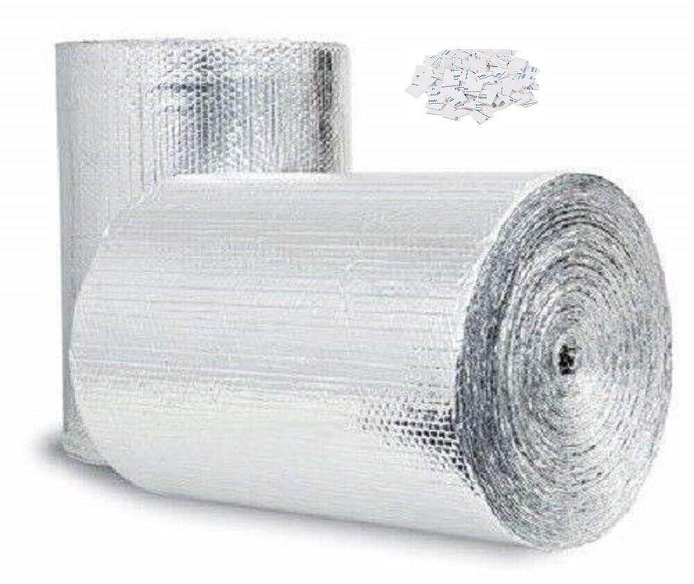 Reflectix Foil DOUBLE Insulation Reflective WINDOW SHUTTER KIT + ADHESIVE 2X10