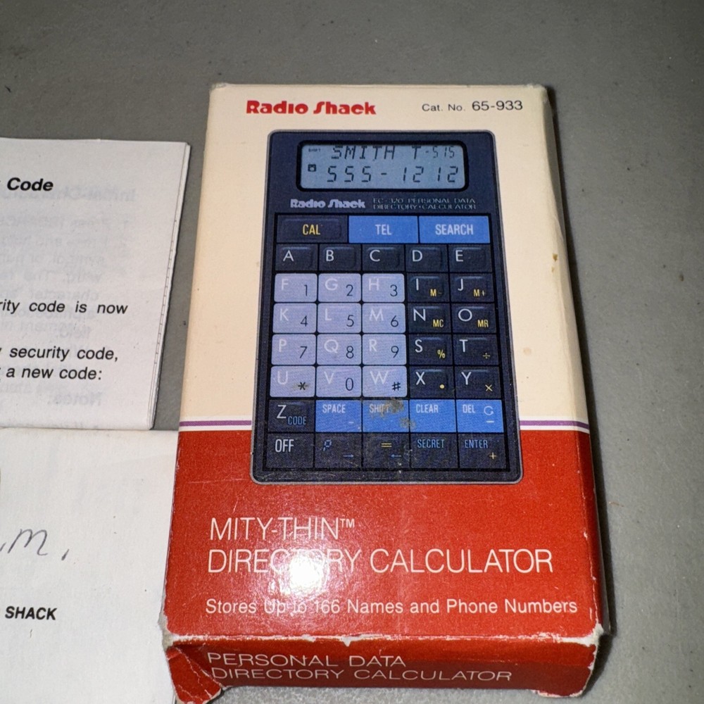 RadioShack Mity Thin Calculator & Directory EC-320 Works Great!