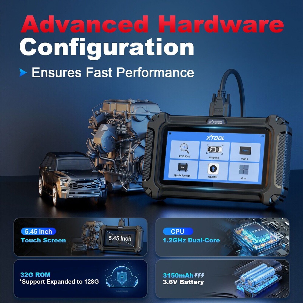XTOOL D5S Auto OBD2 Scanner Engine Transmission Diagnostic Tool Live Data Graph